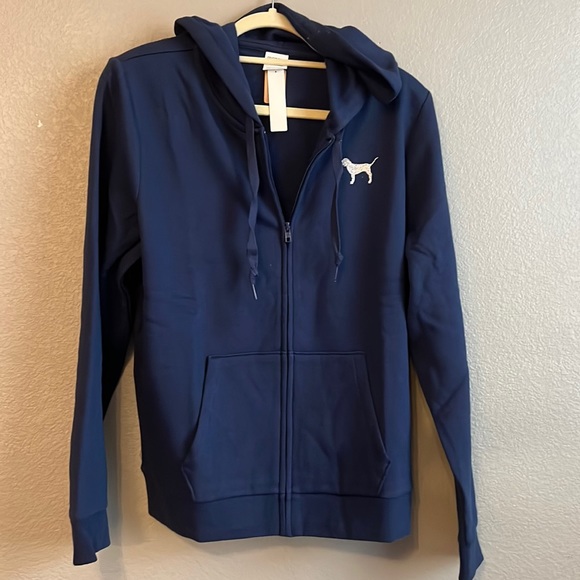 VS Pink bling logo navy blue fullzip hoodie jacket - Picture 2 of 2